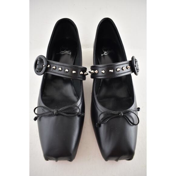 Christian Louboutin Mamastrapita Spikes 30 Black Maryjane Ballet Heel Flat 41 - Picture 6 of 16